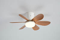 Ventilateur LED avec 6 pales, moteur DC, télécommande, design moderne, lumière blanche chaude douce 2700K, 3 vitesses