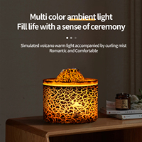 Diffuseur d'huiles essentielles ultrasonique électrique 3D à effet flamme, diffuseur d'arômes méduse volcanique pour aromathérapie, voiture, hôtel