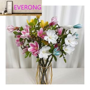 Flor Artificial de Alta Calidad, Estilo Moderno, Rama Corta, 3D, 5 Cabezas, <span class=keywords><strong>Magnolia</strong></span> <span class=keywords><strong>Yulan</strong></span> - Product Image 1