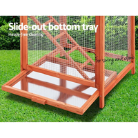 Grande volière de luxe moderne en bois massif avec cage à oiseaux en grillage métallique coupe-vent pour extérieur toutes saisons, petites maisons, abri de cage