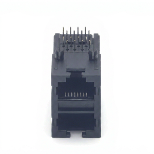 ขั้วต่อเทอร์มินัลบอร์ดพอร์ตเครือข่ายแบบสองชั้น RJ45 8P8C: 99B01-2*1-C พลาสติกเต็มตัวสีดำเคลือบทอง - Product Image 1