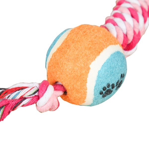 Jouet en corde pour chien, style double balle de tennis, résistant aux morsures, pour tirer la balle, avec poignée, taille moyenne, durable - Product Image 4