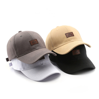 Gorra de Béisbol Deportiva Estilo Americano Personalizada, Gorra Tipo Dad con Parche de Cuero Repujado, Visera Curva, Tela Lavada, Impresión de Letras, Número de Modelo