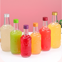 Transparante glazen fles met aluminium schroefdop voor fruitwijn, sap & likeur, dranken, melkthee 250ml 350ml 500ml