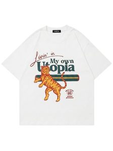 T-shirt noir surdimensionné pour homme VAMTAC avec imprimé tigre, style streetwear, col rond, manches courtes, jersey de coton, design respirant - Product Image 3