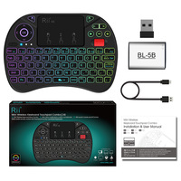 RII x8 Mini clavier tactile sans fil rétro-éclairé batterie au Lithium pour Android TV Box PC