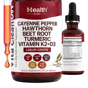 Suplementos de Marca Privada OEM, Gotas Líquidas de Pimienta de Cayena Orgánica, Suplemento Vegano que Apoya el Metabolismo Inmunológico y la Salud Digestiva - Product Image 1