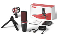 Kit de microphones unidirectionnels professionnels pour streaming sur PC, microphone USB, microphone à condensateur pour podcast, pour jeux, enregistrement, YouTube