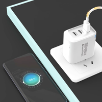 Chargeur rapide pour téléphone portable 12W QC3.0 5V 2.4A 1U+2C Adaptateur d'alimentation USB-C Prise universelle US EU UK
