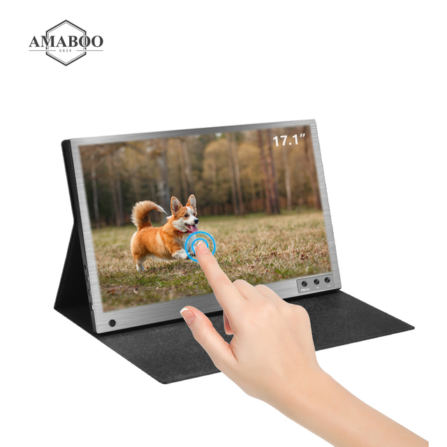 4K Mini Portable Monitor 15.6 Inch Touch Screen IPS LED 99% SRGB D-SUB Interface Black 300cd/m Brightness 3ms Response Time