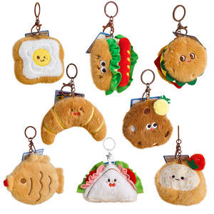 Mini jouets alimentaires en peluche Hamburger Hot Dog frites <span class=keywords><strong>poulet</strong></span> <span class=keywords><strong>cuisse</strong></span> pain porte-clés pour fête anniversaire cadeaux sac à dos accessoires - Product Image 5