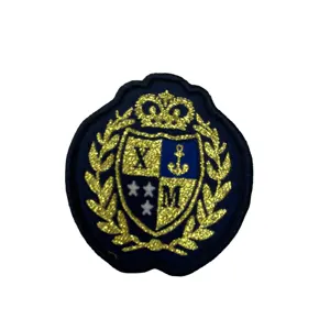 Insignias escolares Logotipo personalizado Parches bordados y tejidos con hierro en el respaldo o PIN