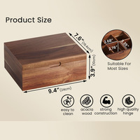 Boîte de rangement polyvalente en bois d'acacia à 6 compartiments pour sachets de thé, café, sucre, bonbons, bijoux et sachets de sucre