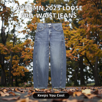 Jeans en denim décontractés pour femmes, nouvelle mode automne, tissage simple, design rétro chic, taille mi-haute, fermeture éclair, coupe régulière confortable