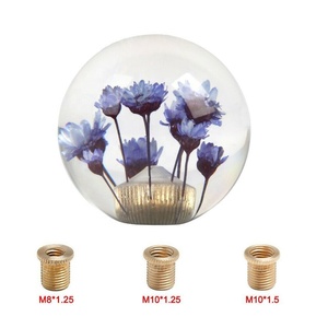 JDMotorsport88 Universal JDM Round Ball <strong>Crystal</strong> Real Flowers Manual Gear Shift <strong>Knob</strong> Shifter - Product Image 5