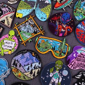 Patchs brodés thermocollants Mountains Alien Outdoor pour vêtements, patchs personnalisés, appliques, badges de haute qualité - Product Image 1