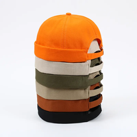 Visière rétro sans bord manchette roulée Harbour Skull Docker Melon Cap No Brim Caps Chapeaux