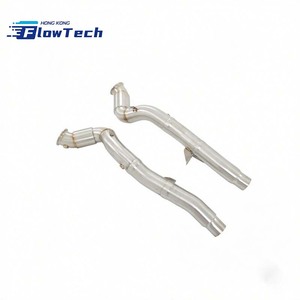 Tuyau de descente en acier inoxydable à haut débit avec bouclier thermique pour Ferrari California T 3.9T V8 - Product Image 4