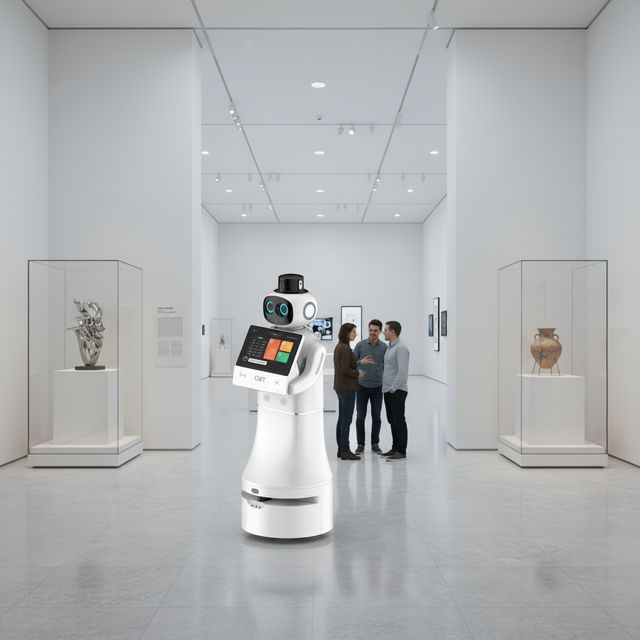 AI Reception Robot Business Welcome Robot for Business Mobile, Voice Interaction, Image & Video Display