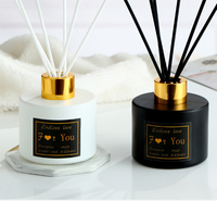 Bouteille de diffuseur en verre pour la décoration de la maison, personnalisée, noir, blanc mat, 50ml, 100ml, 150ml
