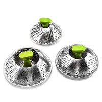 Panier à vapeur de légumes pliant en acier inoxydable chaud, insert extensible pour la cuisson des légumes, du poisson et des fruits de mer