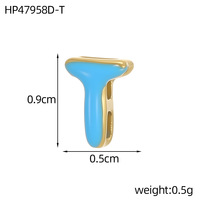 Stainless Steel Gold PVD Plated Colorful Enamel Bubble Letter Alphabet Initial Charm DIY Name Letter Accessories Jewelry Fitting