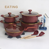 Ensemble de 21 ustensiles de cuisine professionnels en aluminium moulé sous pression, antiadhésifs, compatibles induction et four, pour toutes les cuisinières