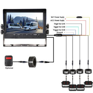 7 "voiture DVR moniteur écran partagé BSD AI détection son lumière <span class=keywords><strong>alarme</strong></span> bip 4x Base magnétique 1080P vue arrière kit de caméras de recul - Product Image 6