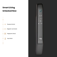Serrure de porte intelligente à reconnaissance d'empreintes digitales biométrique, contrôlée par Wi-Fi sans fil TuYa, best-seller, avec corps de serrure et jeu de cartes-clés