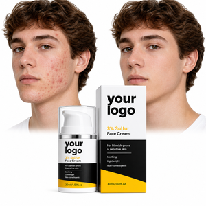 Huile Clarifiante Hydratante et Apaisante pour Peaux Sensibles à Tendance Acnéique, Contrôle du Sébum, Extrait de Soufre à 3%, Soin Réparateur au Soufre pour le Visage, Marque Privée - Product Image 1