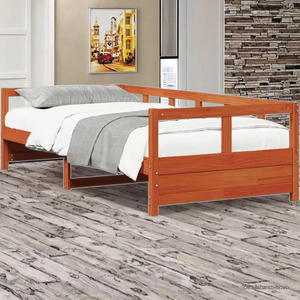 <span class=keywords><strong>Letto</strong></span> in legno di pino solido divano <span class=keywords><strong>letto</strong></span> <span class=keywords><strong>singolo</strong></span> Design moderno per uso notturno o per ospiti cera marrone <span class=keywords><strong>90x200</strong></span> cm - Product Image 1