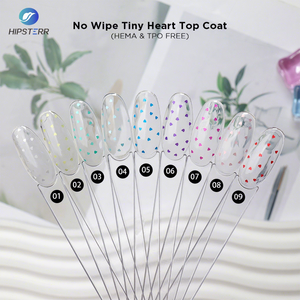 OEM/ODM ท็อปโค้ทเนื้อเจลใสประกายวิ้งค์รูปหัวใจเล็กๆ ไม่ต้องเช็ด ไม่มีส่วนผสมของ HEMA และ TPO  รับทำโลโก้ตามสั่ง - Product Image 1