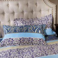 Ensembles de draps plats en coton égyptien imprimé en 3D de style vintage Paisley pour une utilisation en hôtel