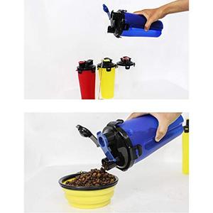 Wholesale <strong>2</strong>-in-1 Portable Pet Water and Food Bottle, Dual Compartment Travel Dispenser for Dogs and Cats - Product Image 6