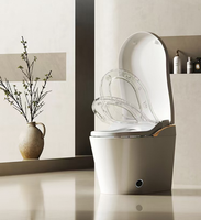 WC intelligent haut de gamme, blanc et or, avec télécommande, capteur de pied automatique, chasse d'eau double, monobloc, de luxe