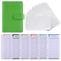 Lot de classeurs A6 en cuir PU rigide pour budget, système d'enveloppes à monnaie, planificateurs à feuilles mobiles, étiquettes autocollantes à fermeture éclair