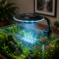 Lampe à pince pour aquarium UFO Design, lumière LED à spectre complet pour la croissance des plantes, avec bras flexible et intensité réglable, pour petits aquariums et aquascaping