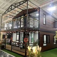 Casa Contenedor Expandible de Lujo de 2 Pisos, Villa Modular Prefabricada Moderna con Balcón y Escaleras para Vivienda Residencial