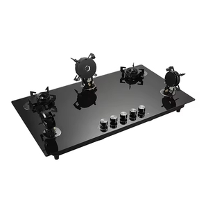 Piano cottura a gas da incasso a cinque fuochi con superficie in vetro temperato nero e 5 bruciatori <span class=keywords><strong>Smart</strong></span> Gas Stove - Product Image 1