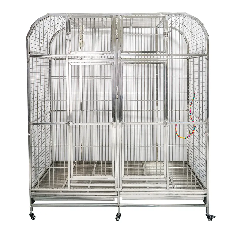 Wrought SUS304 Cages Breeder Accessories Hanging Stand Folding For Birds Decoration Wedding Flight Large Bird Cage