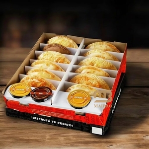 <span class=keywords><strong>Boîte</strong></span> à emporter personnalisée pour empanadas avec compartiment pour sauce, <span class=keywords><strong>boîte</strong></span> individuelle en <span class=keywords><strong>carton</strong></span> pour dumplings, emballage pour la restauration rapide à emporter - Product Image 1