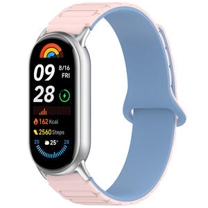 Correas Magnéticas de Silicona de Doble Color de 12 mm para Relojes Inteligentes Xiaomi Mi Band 8/9/10, Accesorios Deportivos para Relojes - Product Image 1