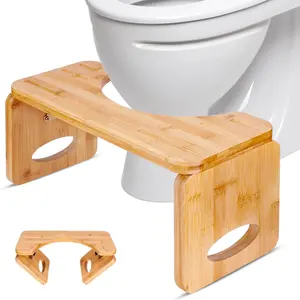 Bangku kayu kamar mandi langkah bambu bangku kaki bambu kokoh bangku Toilet bambu dapat dilipat