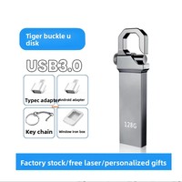 Nuova Chiavetta USB 4GB ad Alta Velocità con Chiusura a Moschettone, Impermeabile, in Metallo, Garanzia di 1 Anno, Senza Crittografia, per Auto/Computer/Telefono Cellulare