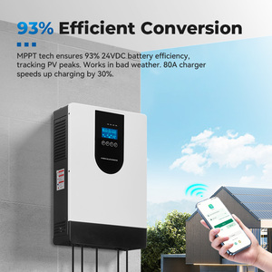 Sistema Híbrido Solar MPPT de Onda Sinusoidal Pura de 220V 3.6KW para Uso Doméstico, Monofásico, Resistente a Altas Temperaturas, 24V - Product Image 4