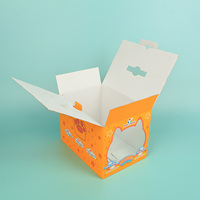 Cajas de Embalaje Reutilizables con Logotipo Personalizado, Cajas de Regalo Plegables con Ventana Transparente de PVC para Embalaje Temático de Regalos