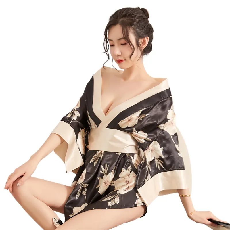 2023 Lager verfügbar Chiffon Hot Woman Sexy Kostüm Japanisch Kimono Sexy Kostüme Kleid Sexy Kostüme