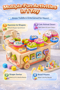 Boîte de jouets en bois Montessori, paradis des animaux intelligents, éducation automobile, jouets éducatifs sensoriels STEM pour les tout-petits - Product Image 4