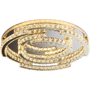 Gran oferta, lámpara de techo LED posmoderna, cristal redondo dorado de lujo para sala de estar con base de hierro, clasificación IP44 - Product Image 6