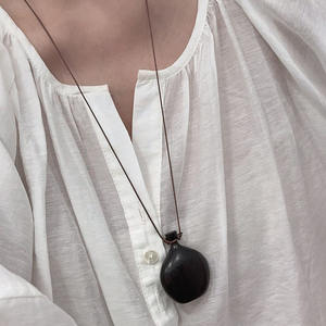 Vintage uzun kolye ahşap Flask kolye kolye ayarlanabilir halat moda kolye - Product Image 5